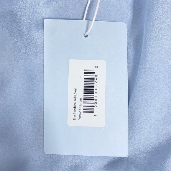 NWT HILL HOUSE HOME Small Pandora Tulle Midi Skirt Baby Blue Elastic Waist $250 - Picture 9 of 12